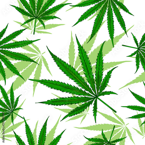 Cannabis leafs seamless vector pattern