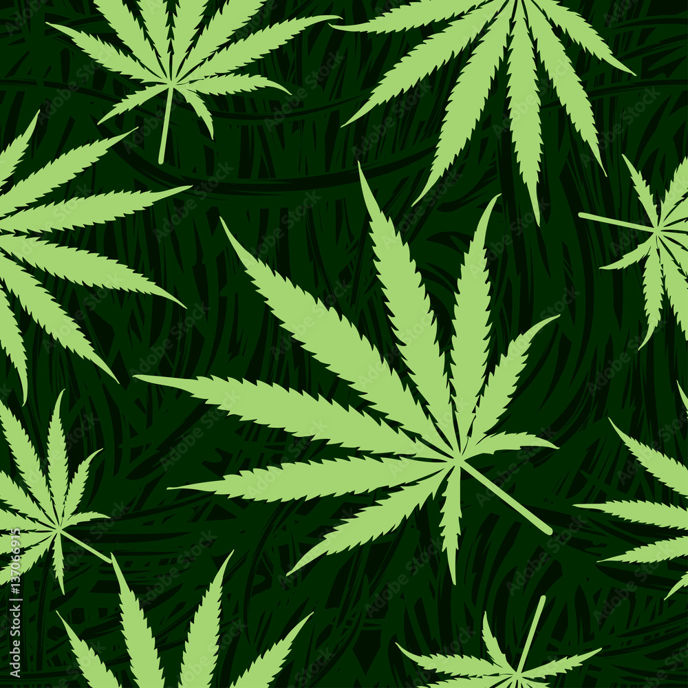 Cannabis leafs seamless vector pattern Cannabis leafs seamless vector pattern