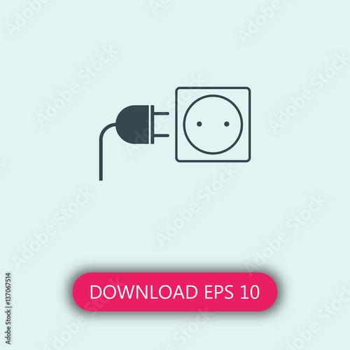 Plug in icon vector