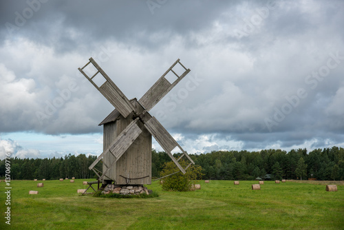 old wooden windmill