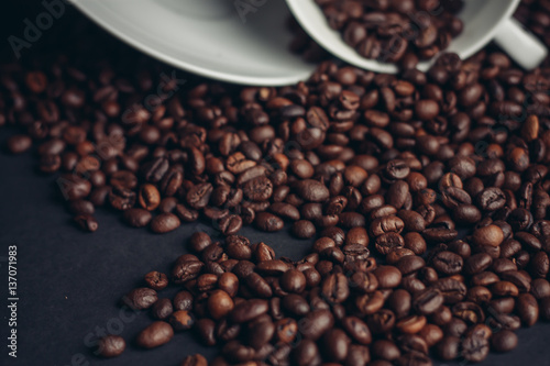 coffee beans and dishes