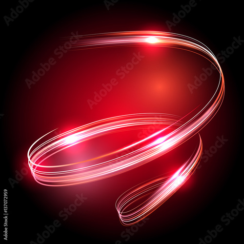 Neon glowing vector lines. Light effect on a bright background.