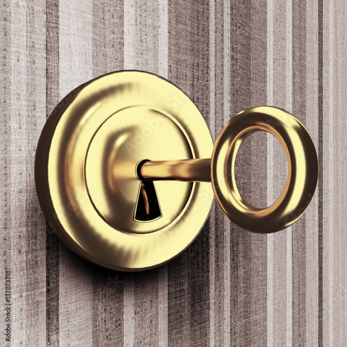 Foto Room key is in the lock