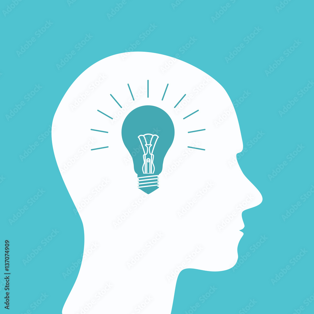 New bright idea form human head, thinking about success solution, lightbulb as creativity metaphor. New bright idea form human head, thinking about success solution, lightbulb as creativity metaphor.