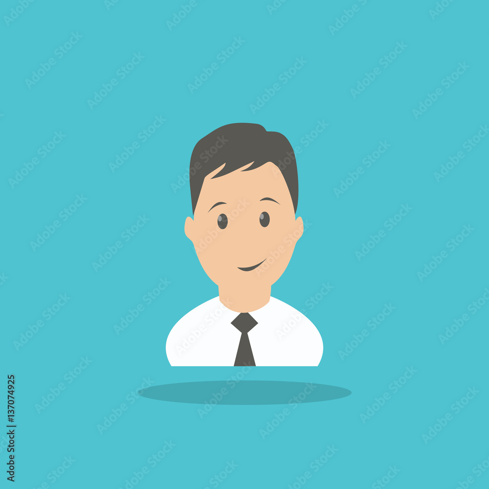 office worker face in cool design for web