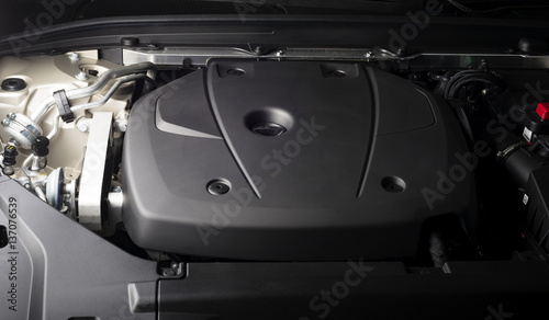Close up detail of car engine