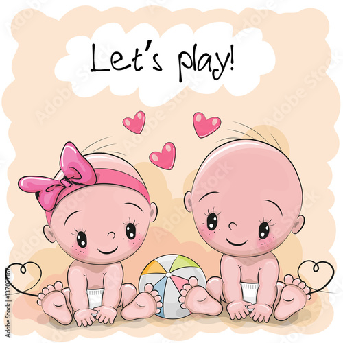 Two Cute Cartoon babies