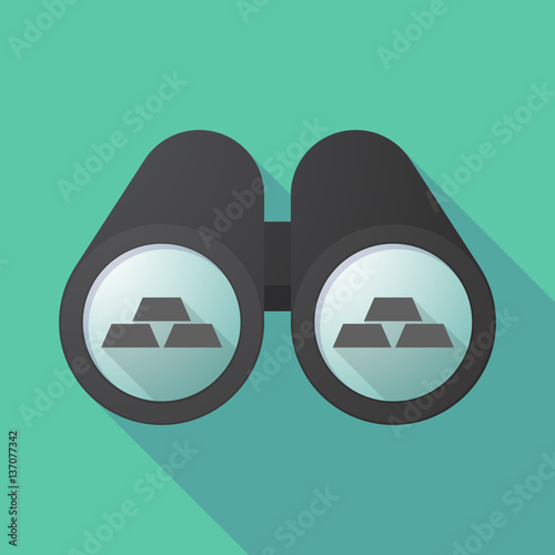 Long shadow binoculars with three gold bullions