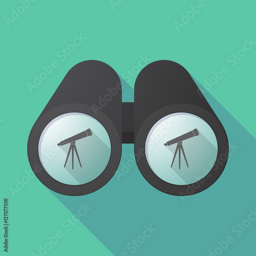 Long shadow binoculars with a telescope