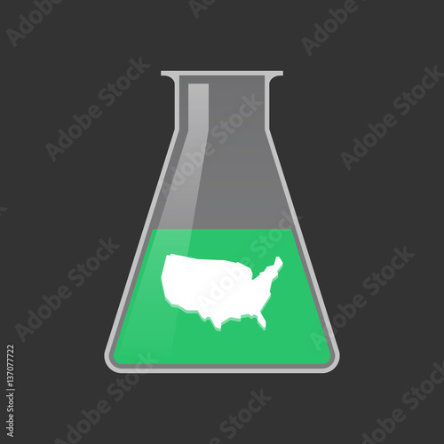 Isolated test tube with  a map of the USA