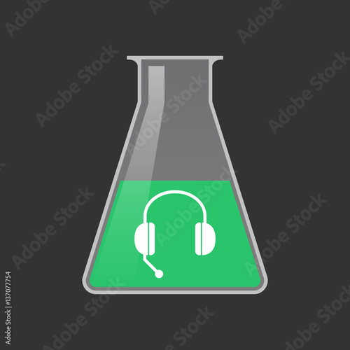 Isolated test tube with  a hands free phone device