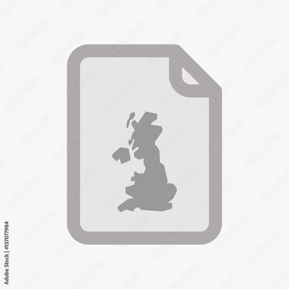 Isolated document with a map of the UK Isolated document with a map of the UK