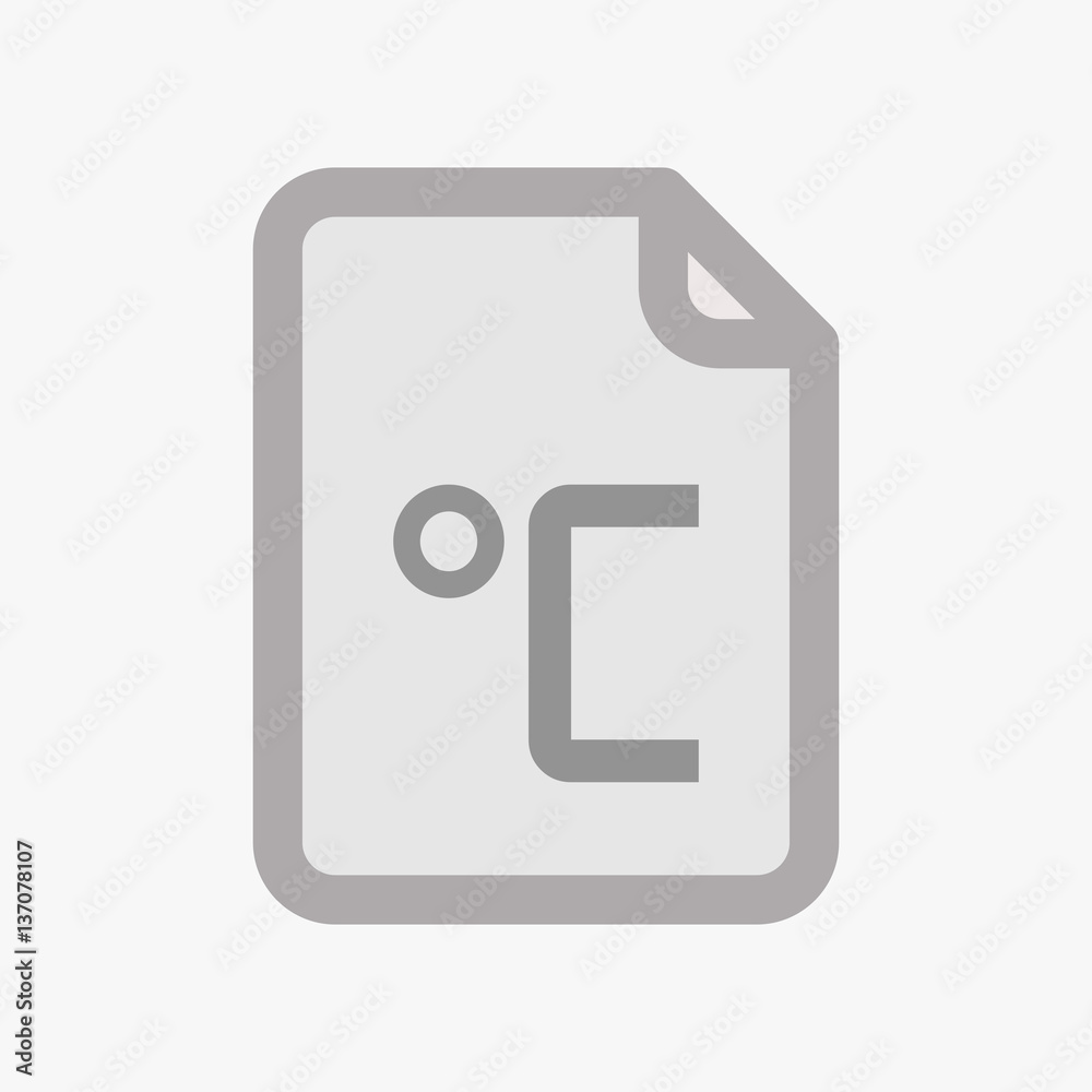 Isolated document with a celsius degree sign Isolated document with a celsius degree sign