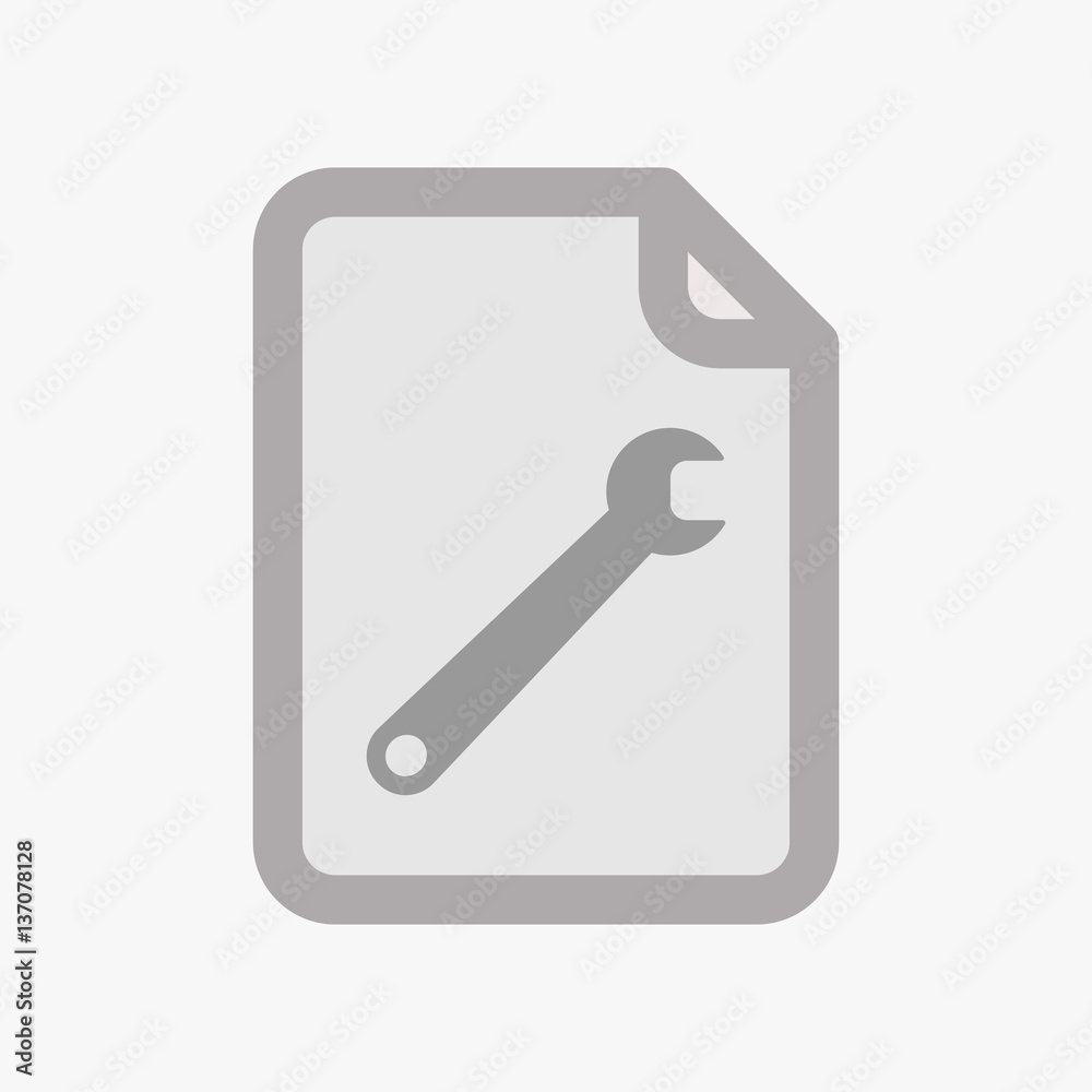 Isolated document with a spanner Isolated document with a spanner