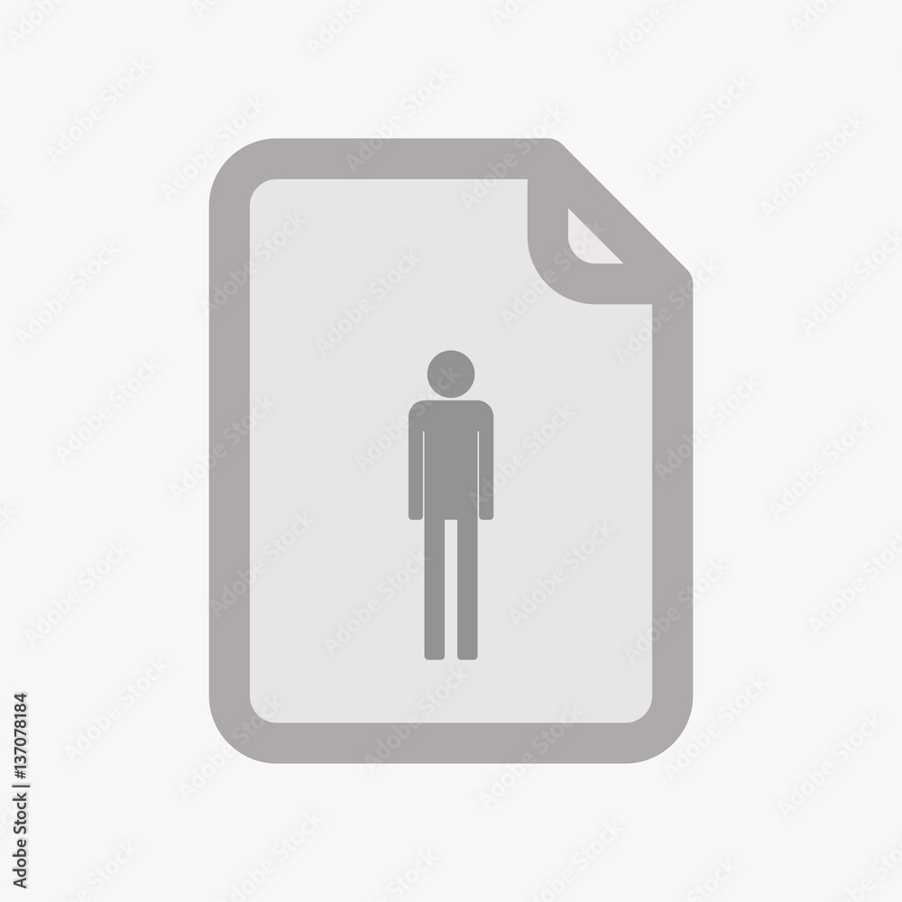 Isolated document with a male pictogram Isolated document with a male pictogram
