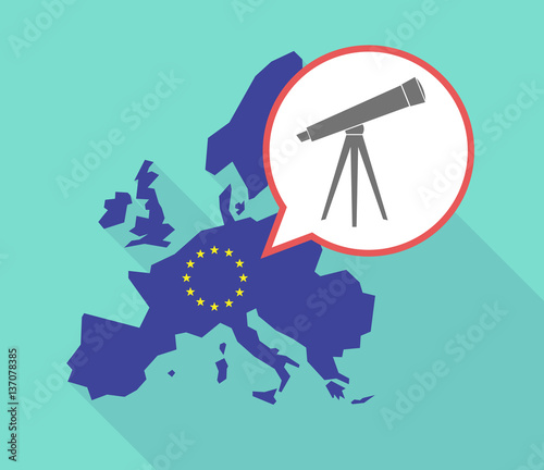 Long shadow EU map with a telescope