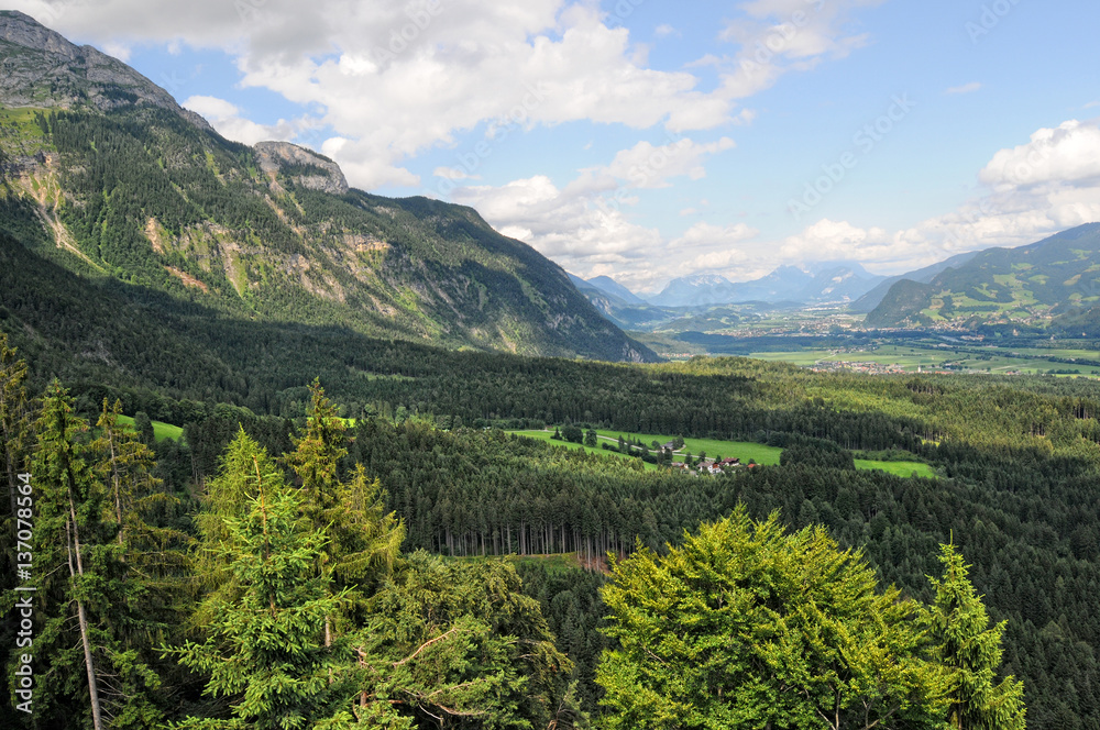 panoramic view into the inntal valley tirol austria