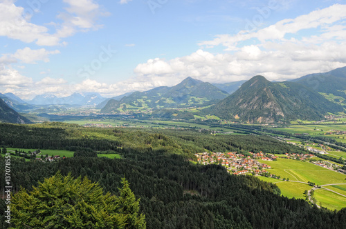 panoramic view into the inntal valley tirol austria