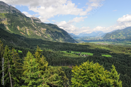 panoramic view into the inntal valley tirol austria photo