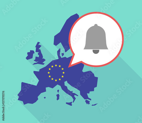 Long shadow EU map with a bell