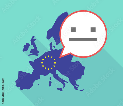 Long shadow EU map with a emotionless text face © jpgon