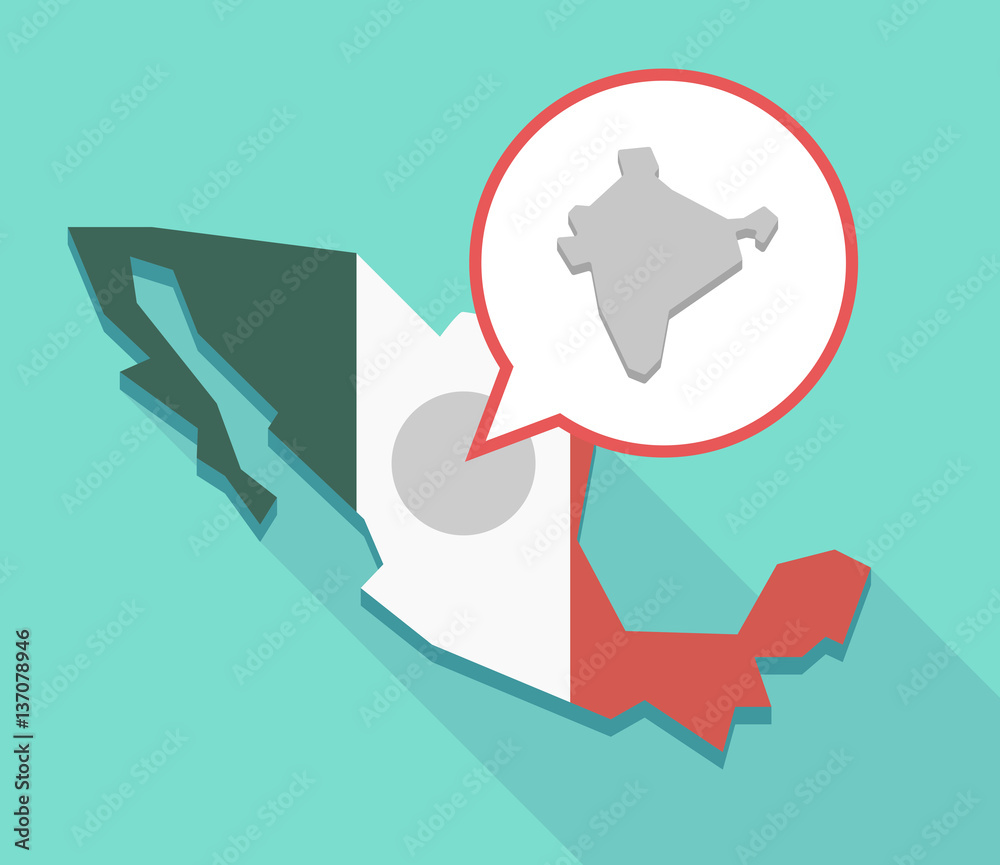 Long shadow Mexico map with a map of India Long shadow Mexico map with a map of India
