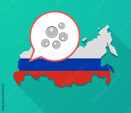 Long shadow Russia map with oocytes