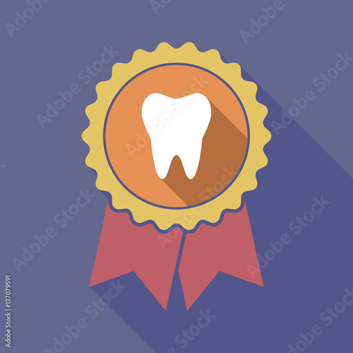 Long shadow badge with a tooth