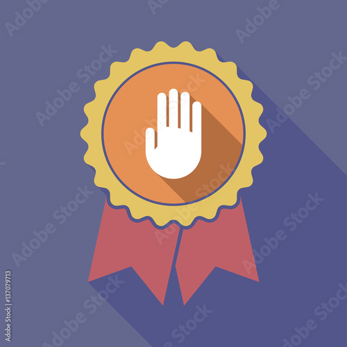 Long shadow badge with a hand
