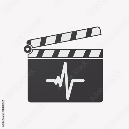Isolated clapper board with a heart beat sign