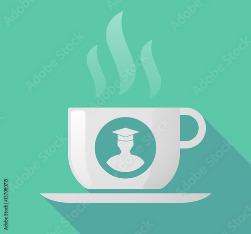 Long shadow mug with a student