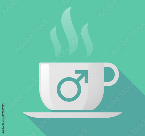 Long shadow mug with a male sign