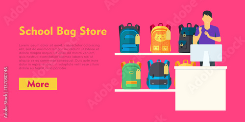 School Bag Store. Two Sellers Offering Backpacks