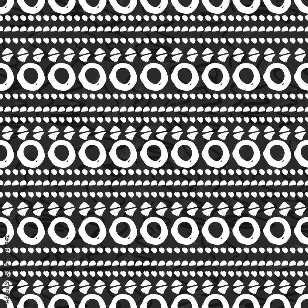 Geometric monochrome seamless pattern