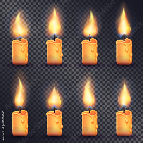 Candles. Fire Animation on Transparent Background