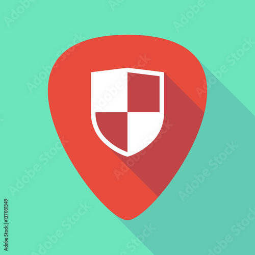 Long shadow guitar pick with a shield