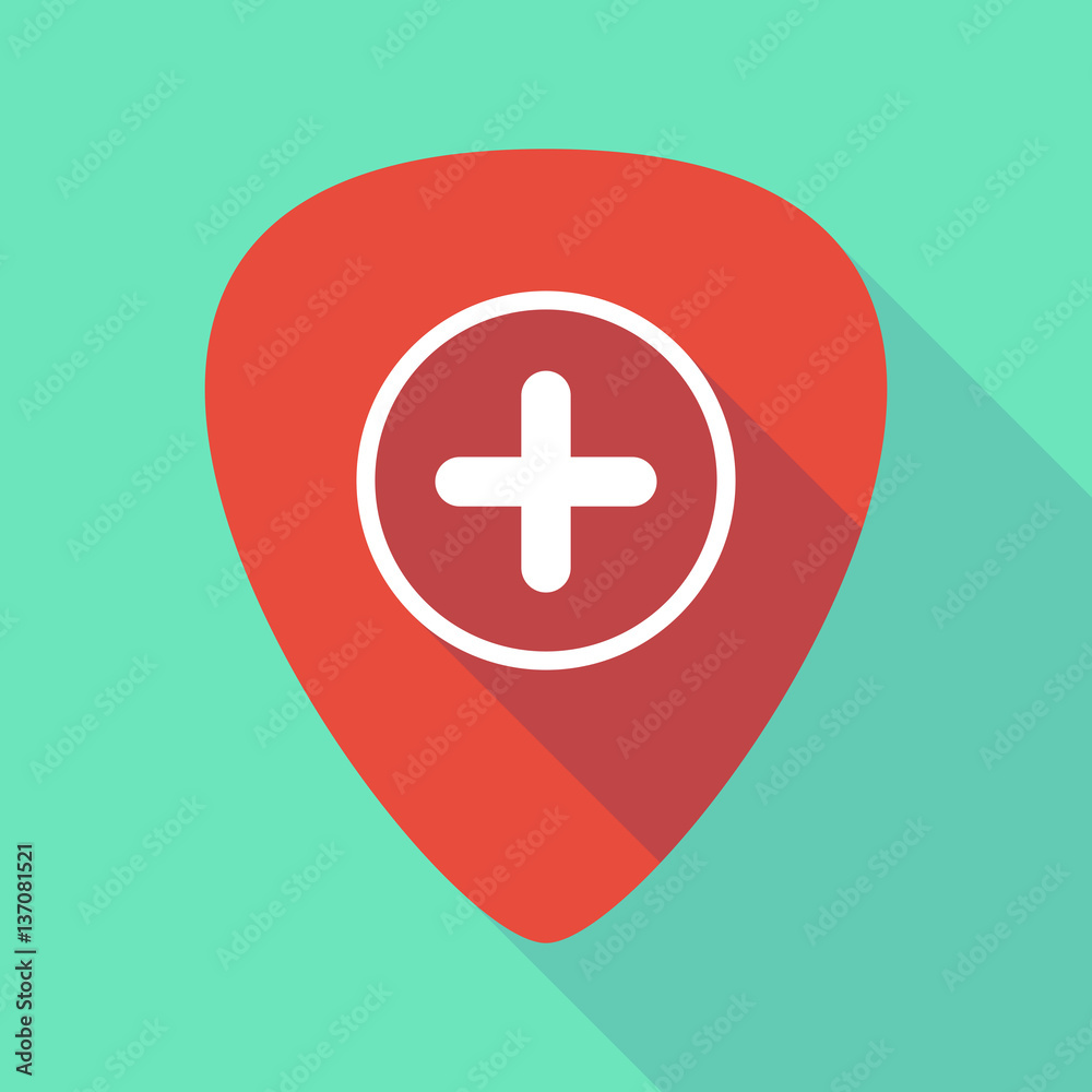 Fototapeta premium Long shadow guitar pick with a sum sign