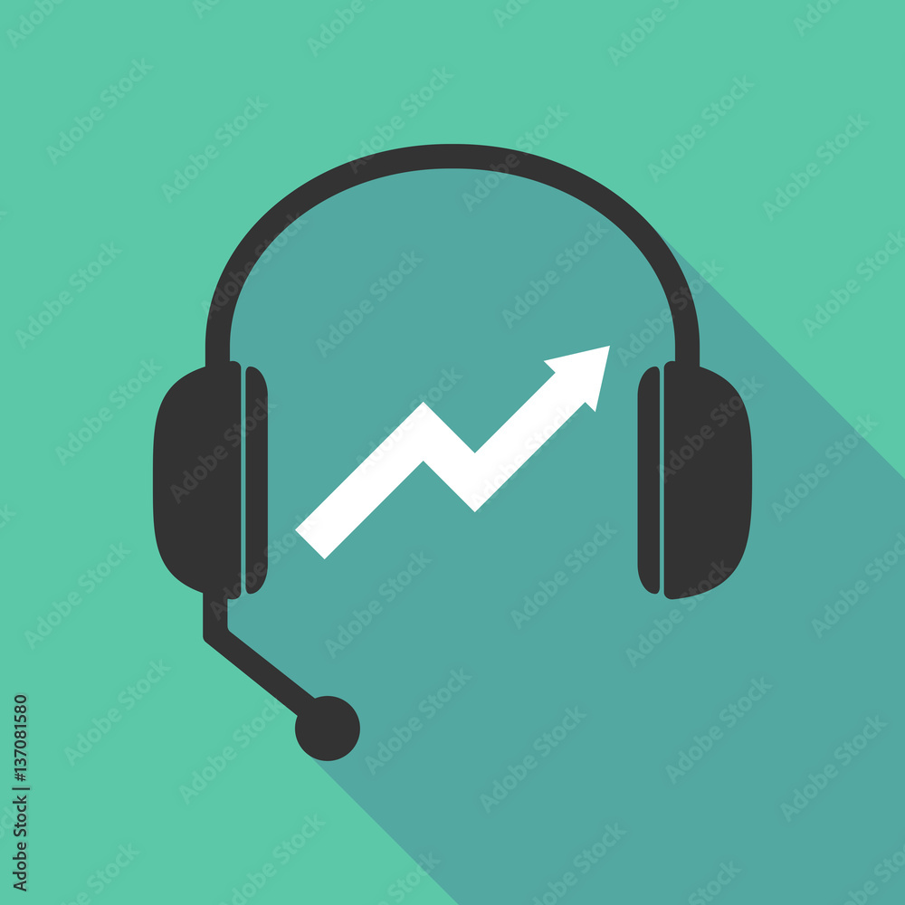 Long shadow headphones with a graph