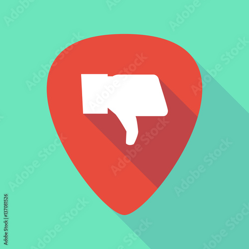 Free Download Long shadow guitar pick with a thumb down hand - GFXLoad