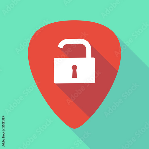 Free Download Long shadow guitar pick with an open lock pad - GFXLoad