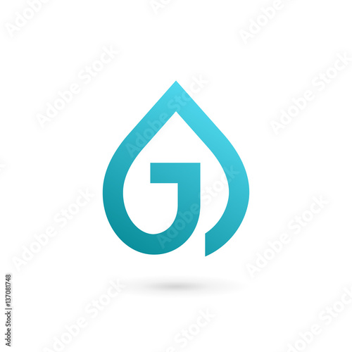 Letter J water drop logo icon design template elements
