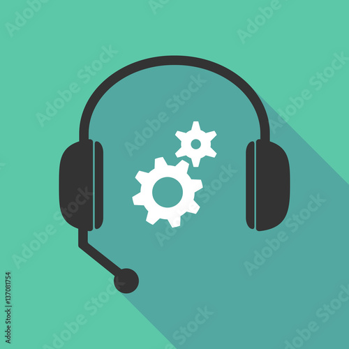 Long shadow headphones with two gears