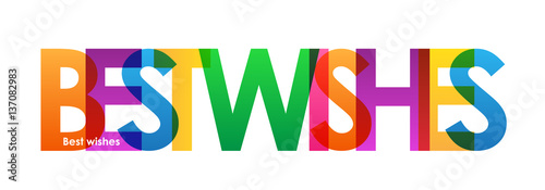 "BEST WISHES" Overlapping Letters Vector Icon