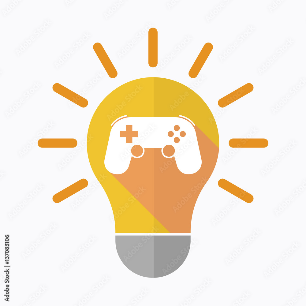 Obraz premium Isolated light bulb with a game pad