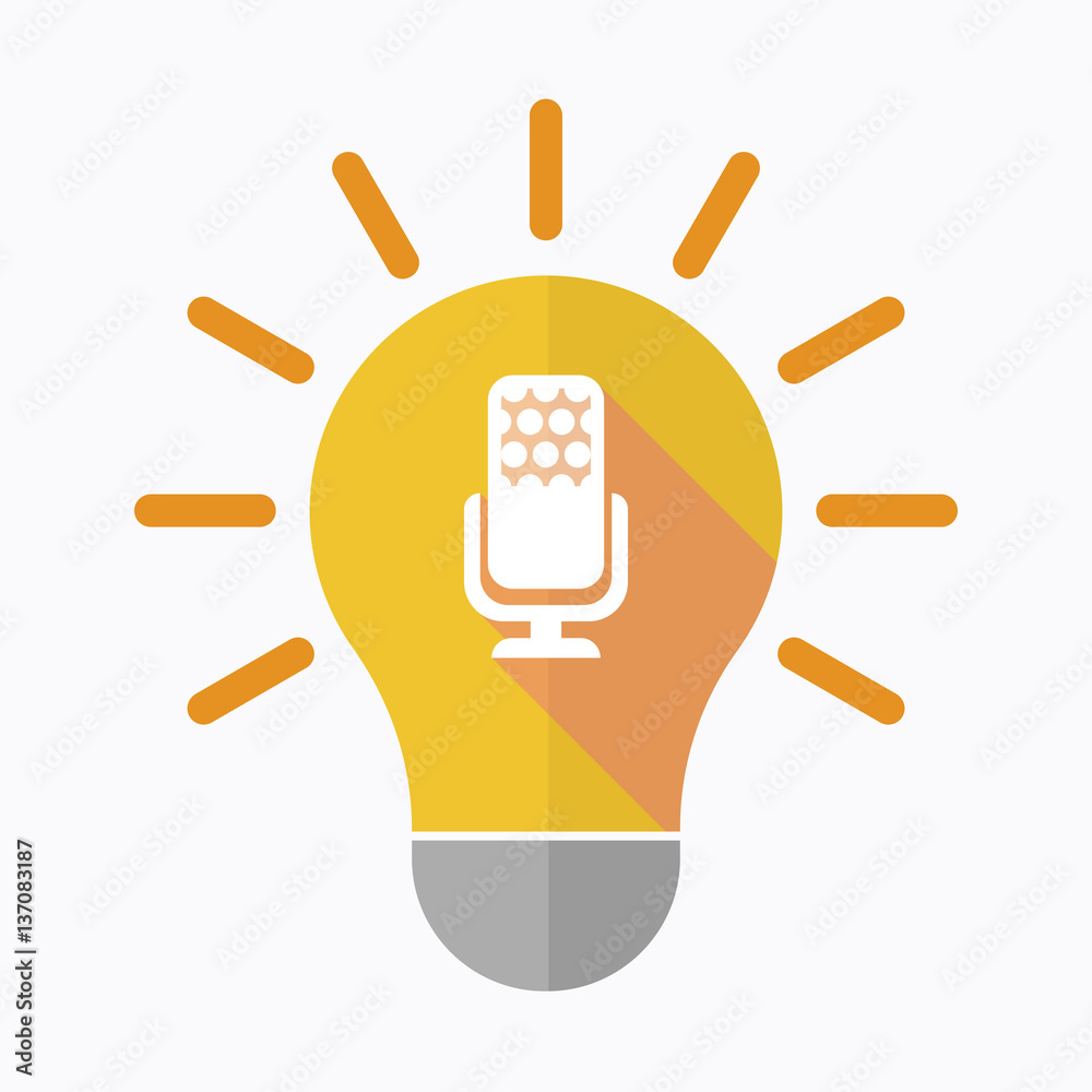 Isolated light bulb with a microphone sign Stock Vector Adobe Stock