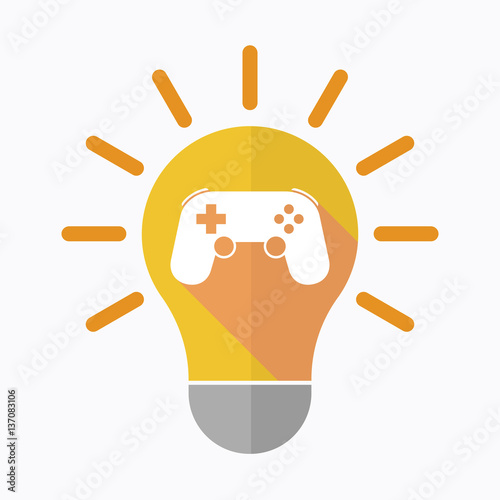 Isolated light bulb with  a game pad