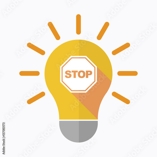 Isolated light bulb with a stop signal
