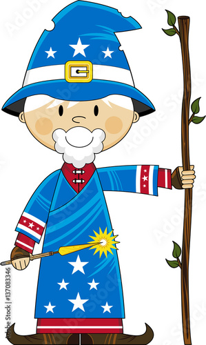 Cute Cartoon Magical Wizard