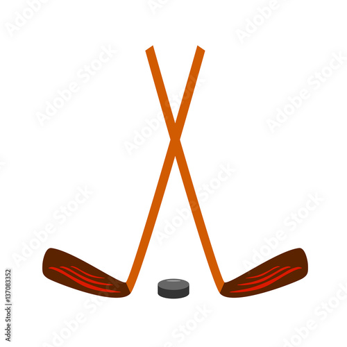 Canvas Print Hockey set icon on white. Vector illustration.