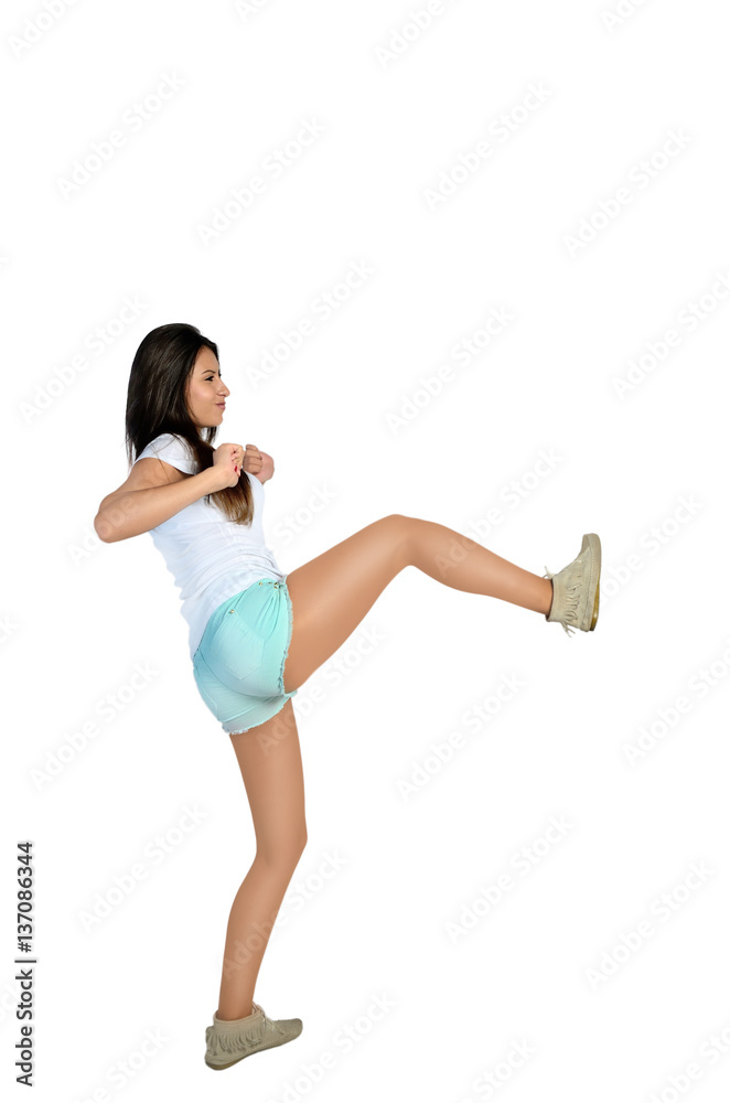 isolated young woman